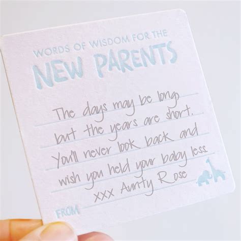 Words Of Wisdom For New Parents Printable